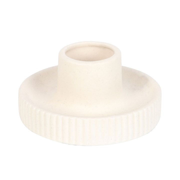 *Cream Ribbed Ceramic Smudge Bowl (12/24)