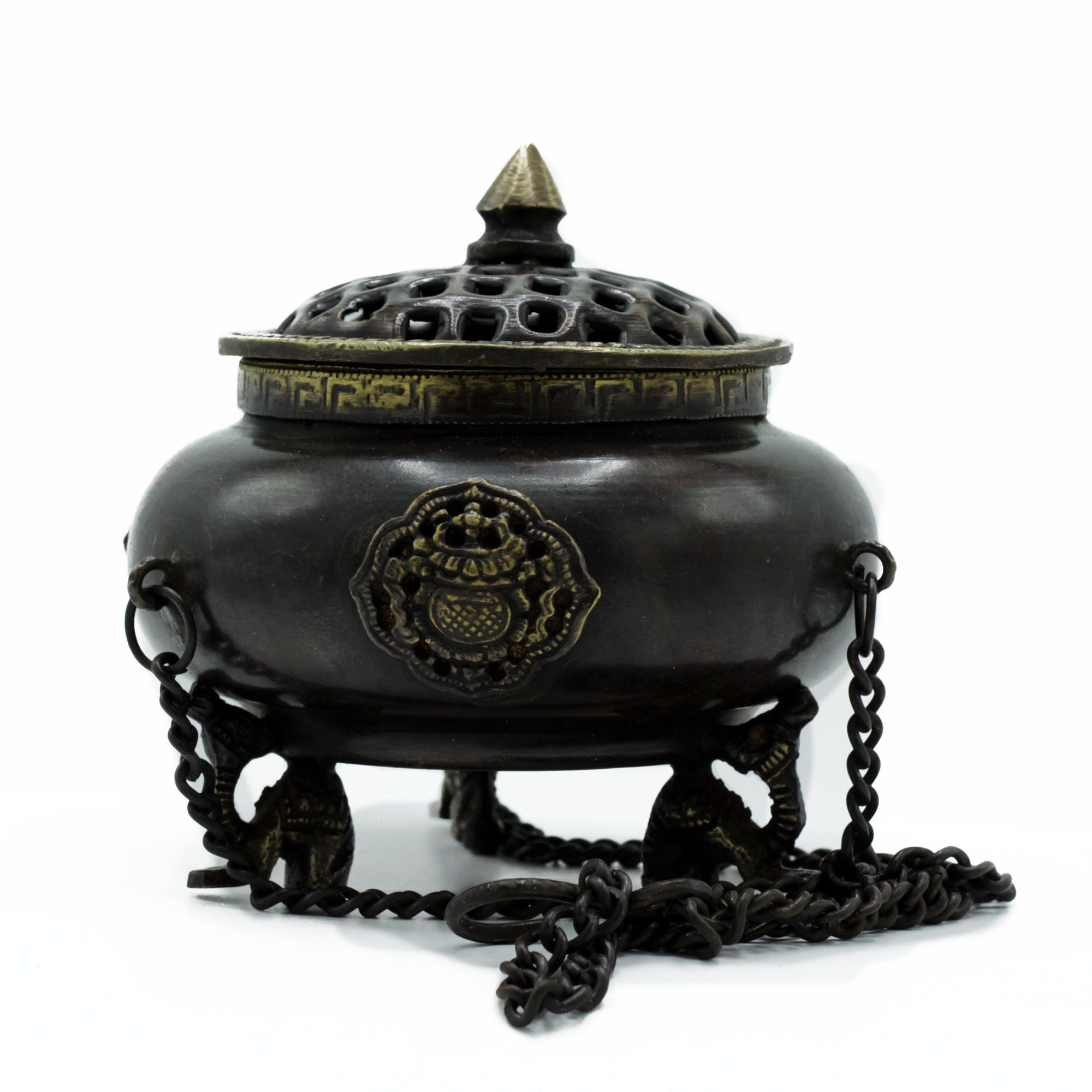 Brass Tibetan Burner - Hanging Pot