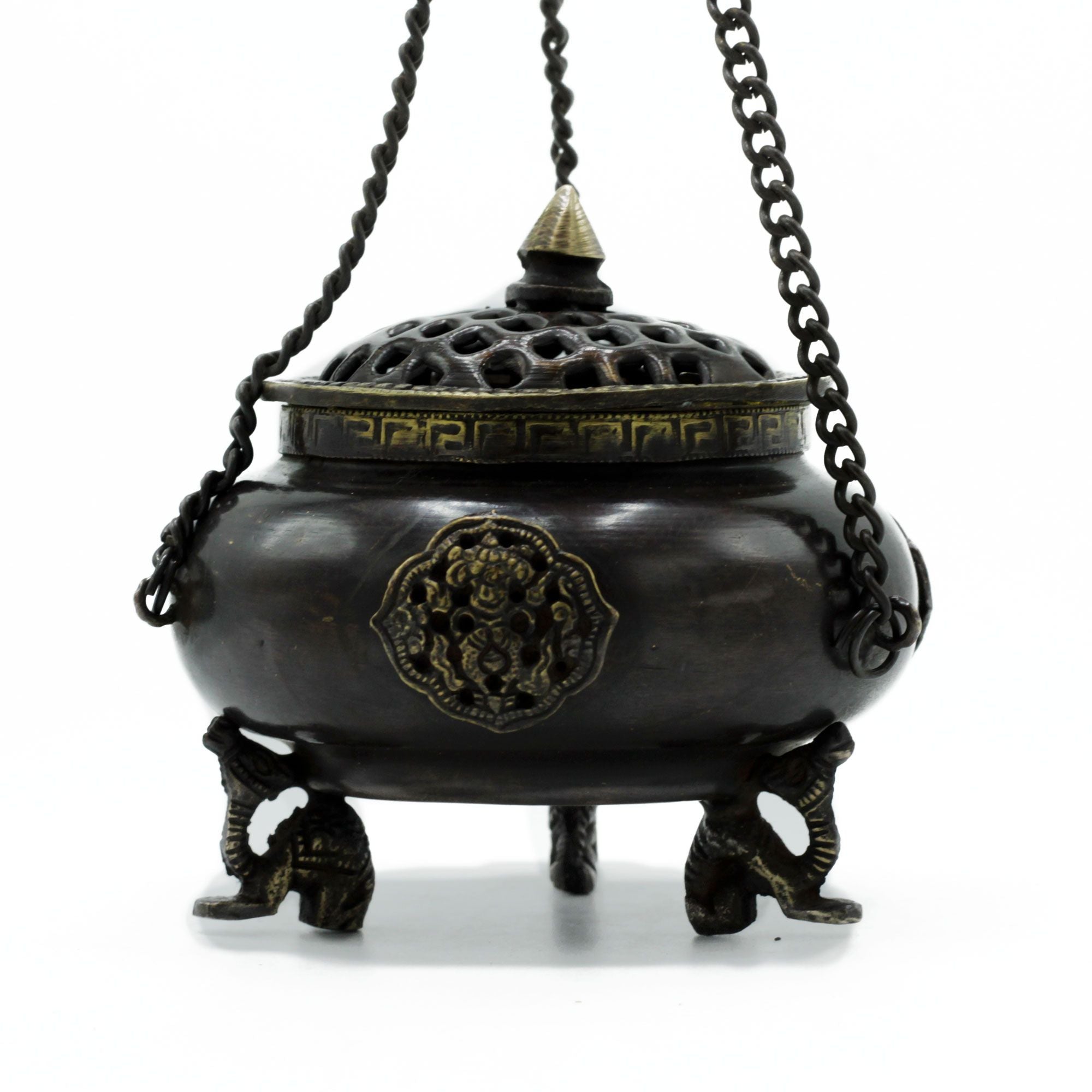 Brass Tibetan Burner - Hanging Pot